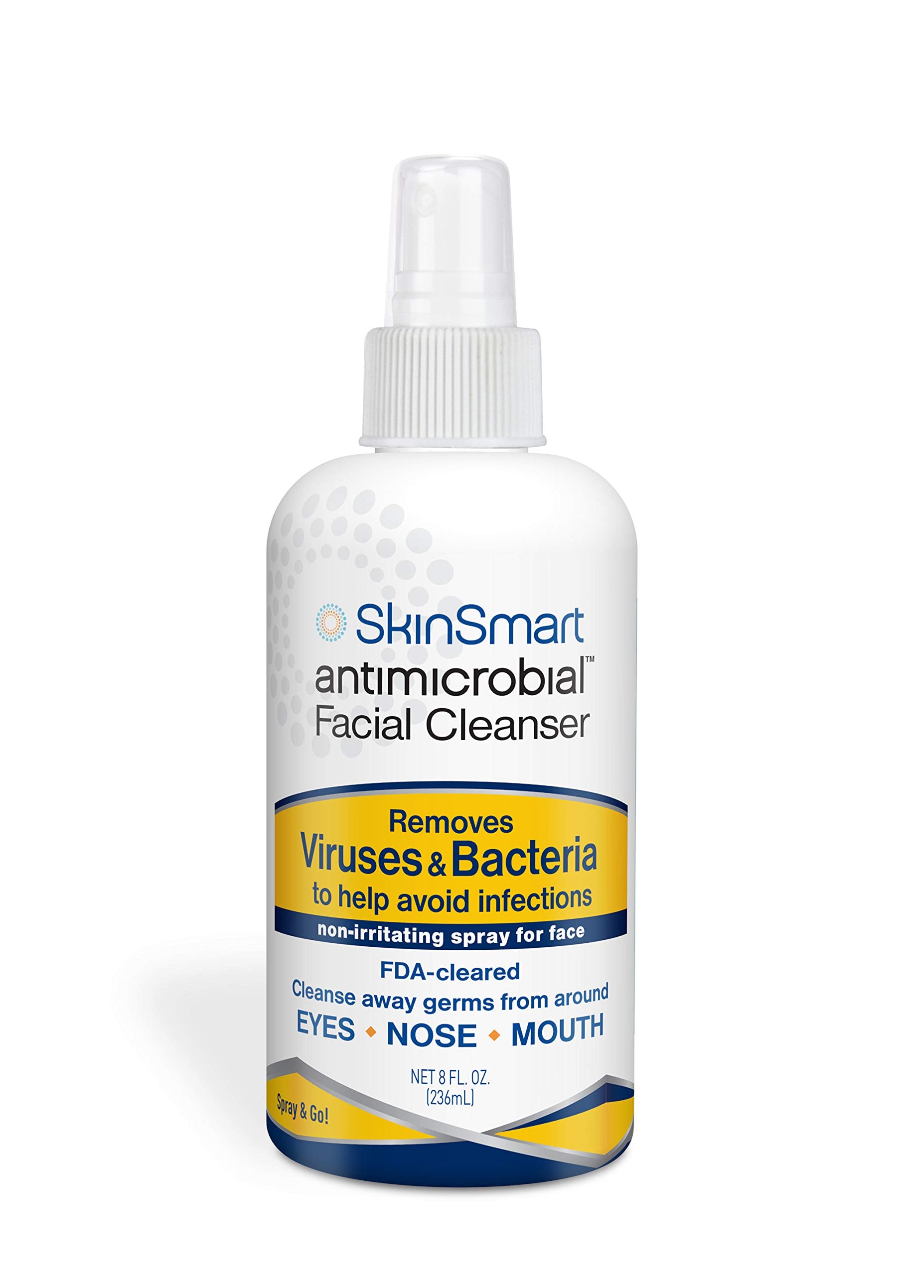 SkinSmart Antimicrobial facial spray bottle for on-the-go germ protection around eyes and mouth