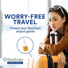 SkinSmart Antimicrobial spray around the nose area for gentle cleansing during daily activities