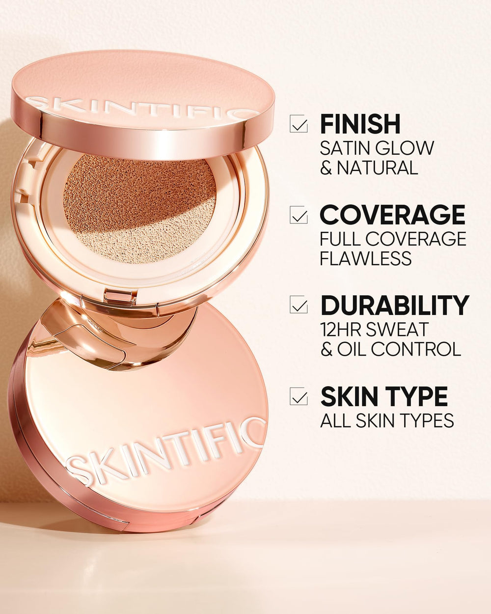 SKINTIFIC 19-shade range offers inclusive color choices for every undertone.