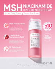 Texture closeup of Skintific MSH Niacinamide Brightening Cream reveals silky finish.