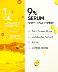 Dual-layer activation of SKINTIFIC Radiance Booster Serum Spray for enhanced moisture and glow.