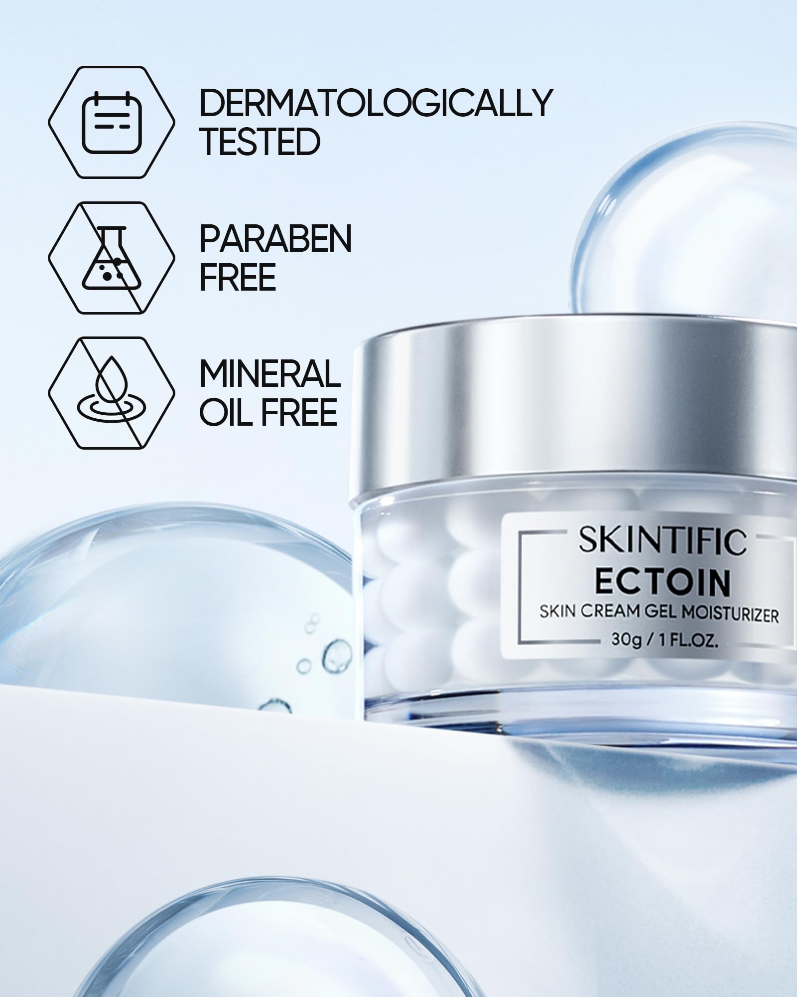 SKINTIFIC Truffle Biome applying on face and neck with lightweight hydration