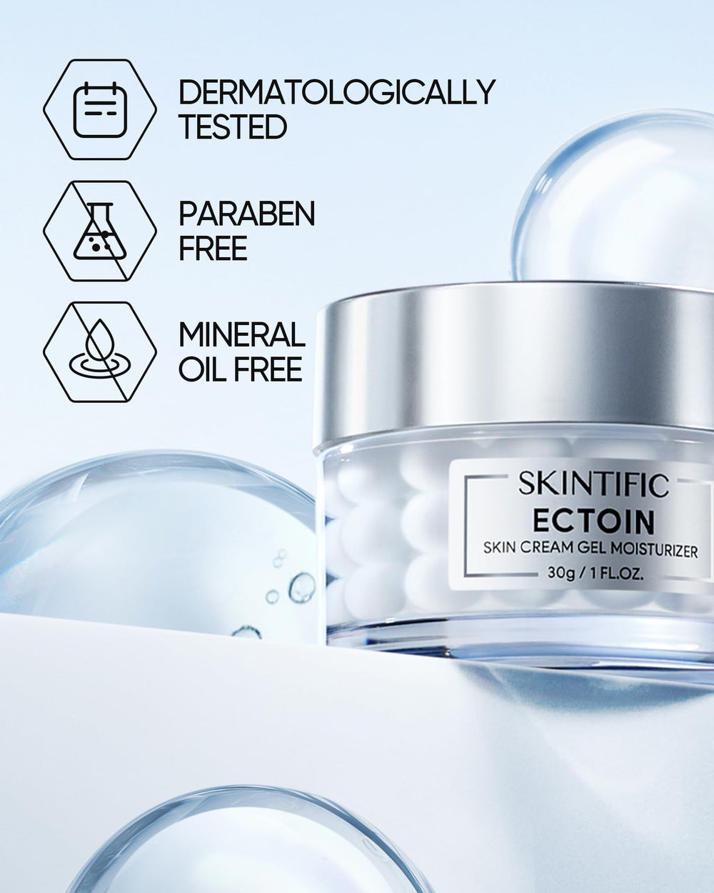 SKINTIFIC Truffle Biome applying on face and neck with lightweight hydration