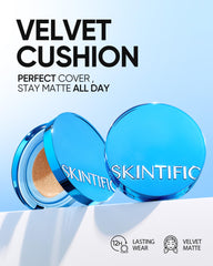 SKINTIFIC Velvet Matte Cushion Foundation oil-control keeps shine at bay all day