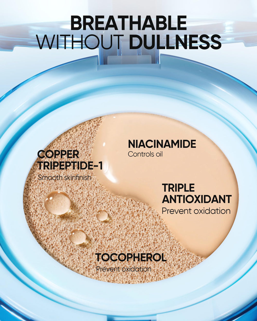 SKINTIFIC Velvet Matte Cushion Foundation beige-04 shade on skin for uniform, natural-looking finish