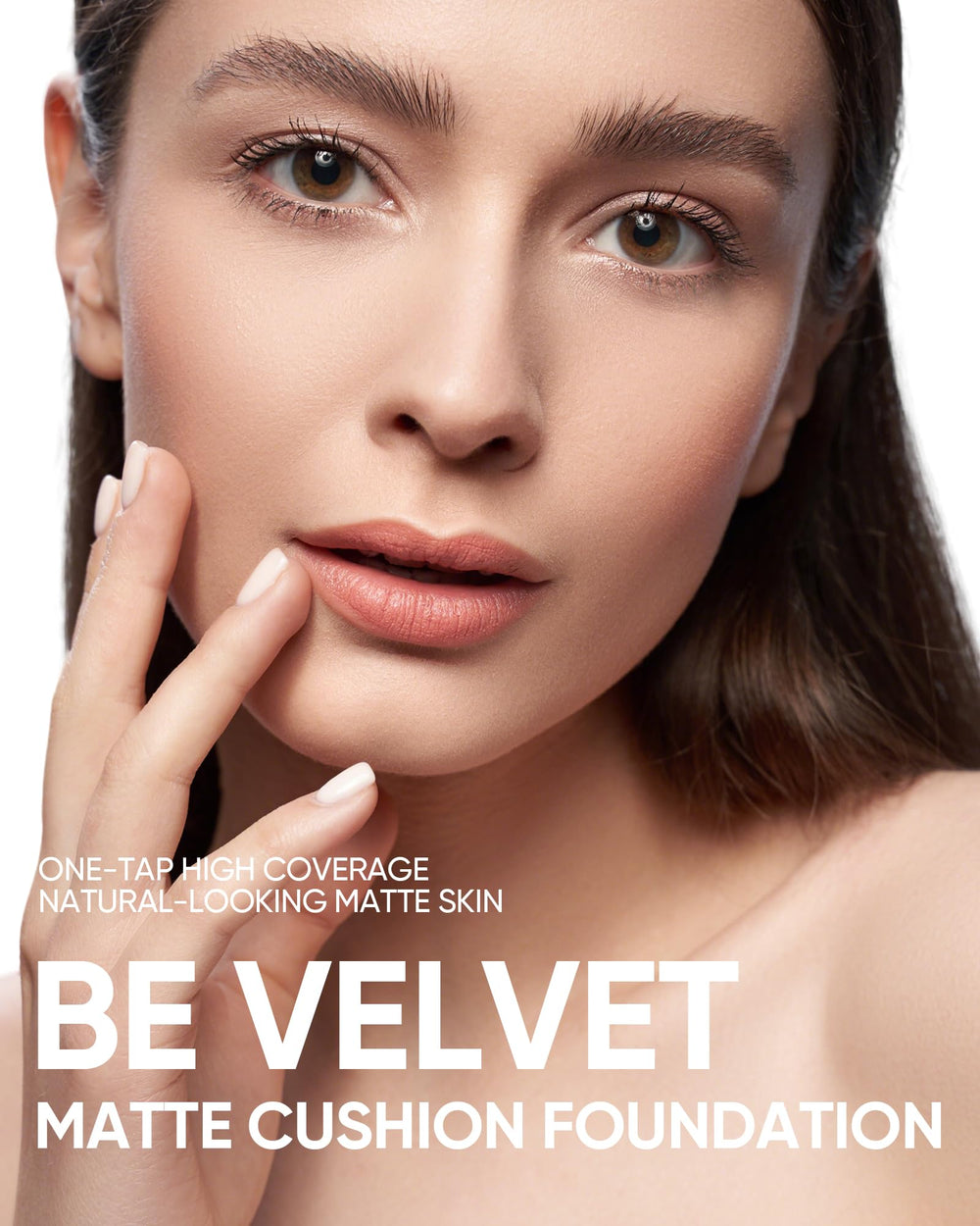 Swirl texture on skin demonstrates velvet matte feel and even application.