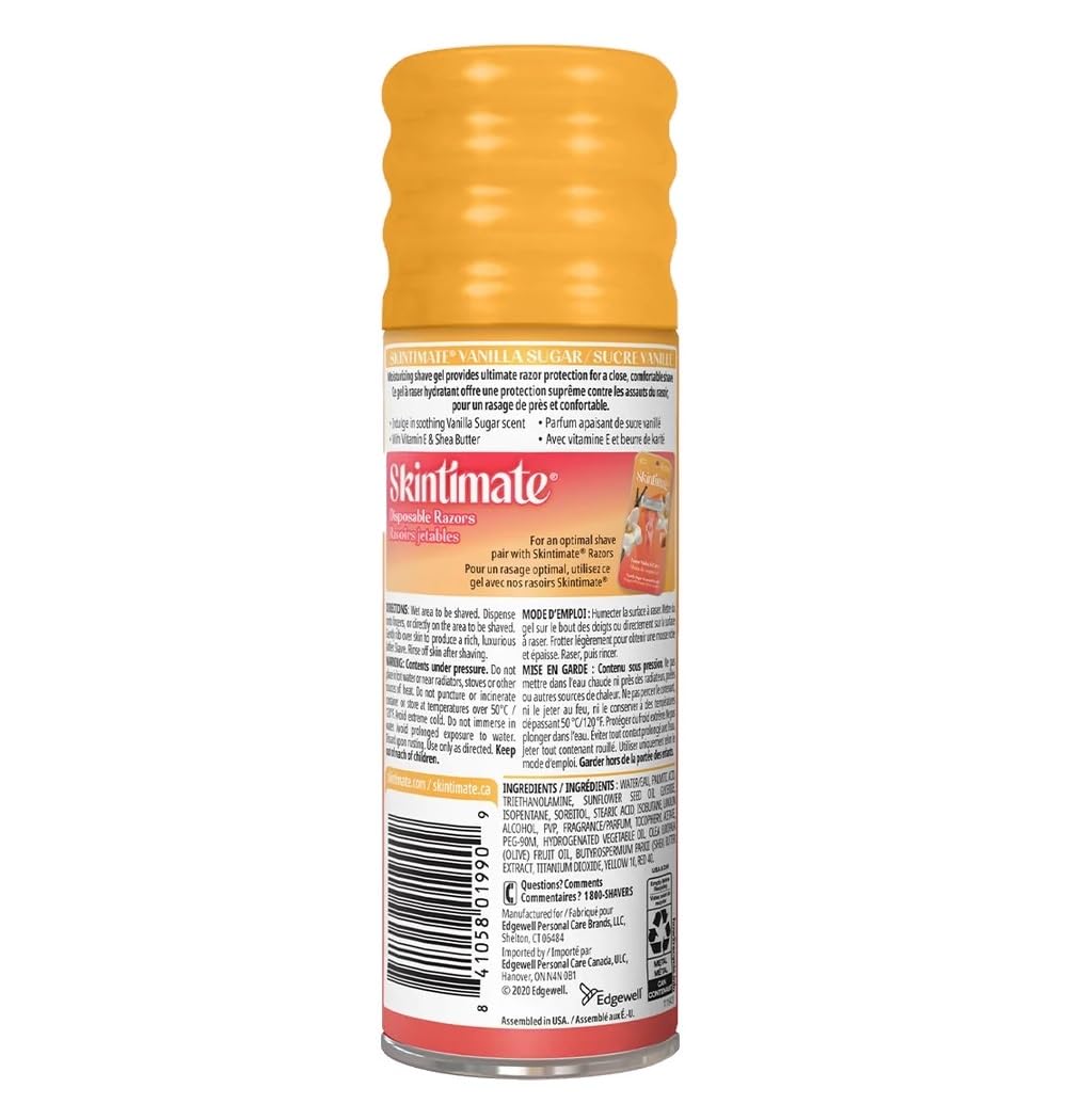 Skintimate Vanilla Sugar Shave Gel lather delivers creamy glide for gentle razoring