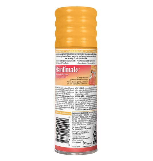 Skintimate Vanilla Sugar Shave Gel lather delivers creamy glide for gentle razoring