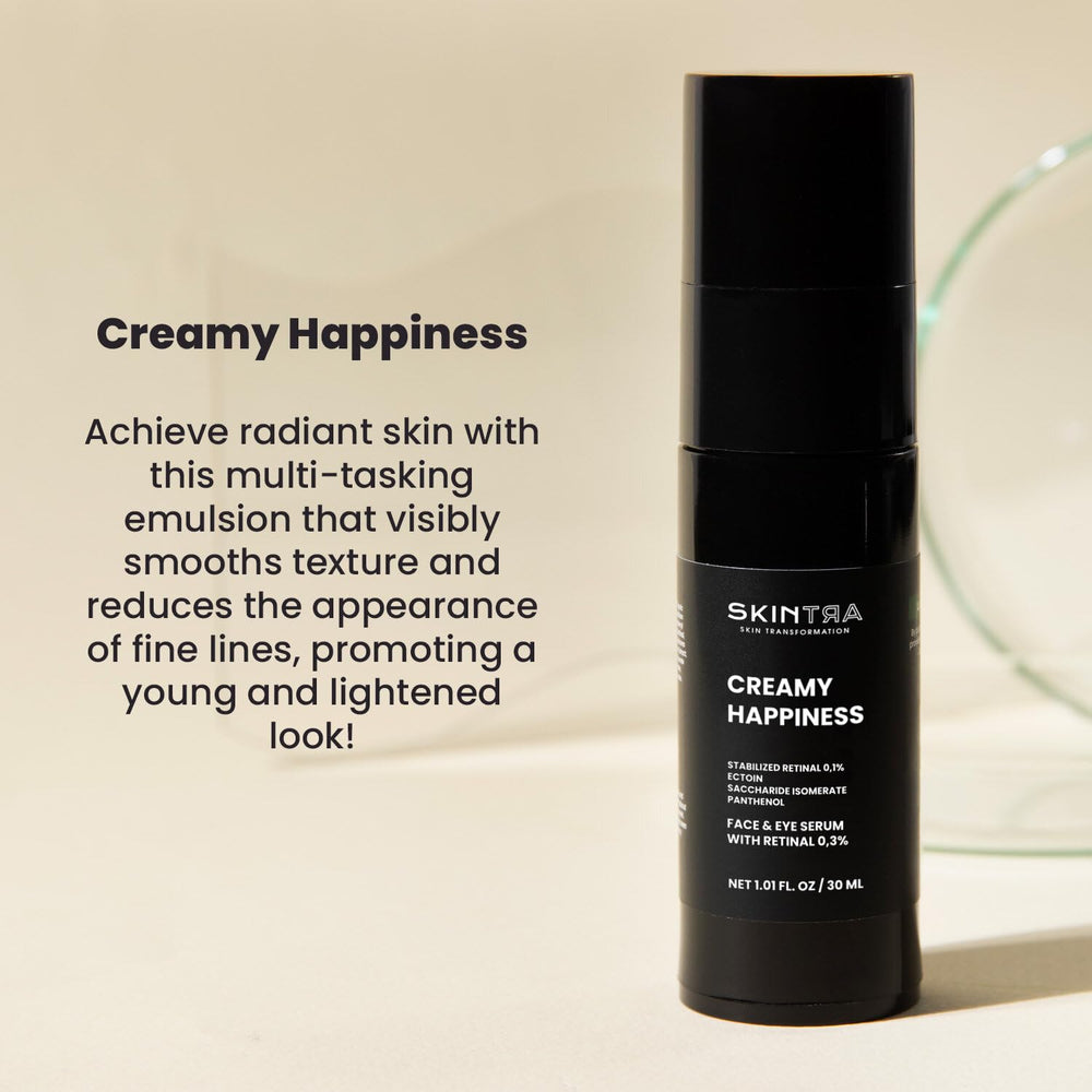 Texture close-up reveals creamy, weightless emulsion absorbing quickly on skin.