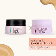 Close-up of SKINWIT eye cream texture highlighting creamy hydration.