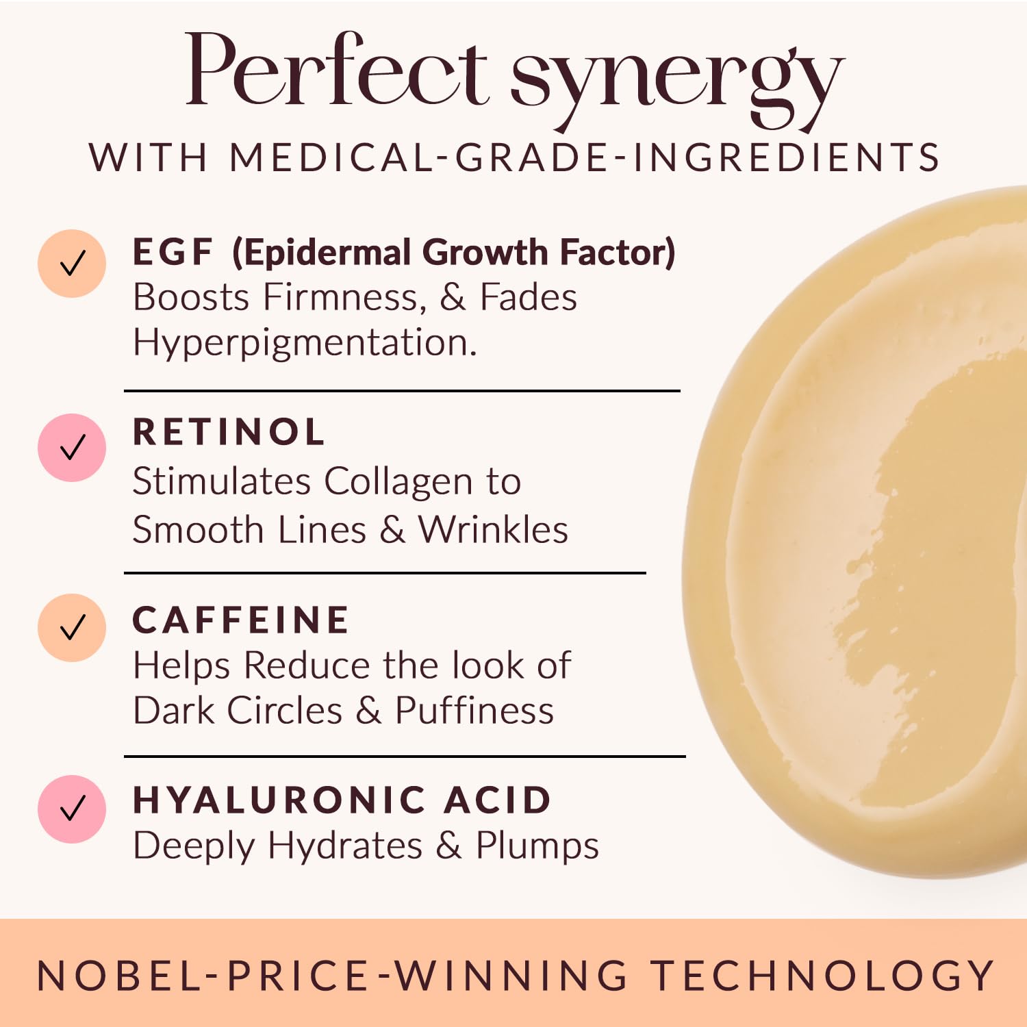 Applying SKINWIT under-eye depuffing cream with gentle massage.