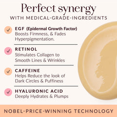 Applying SKINWIT under-eye depuffing cream with gentle massage.