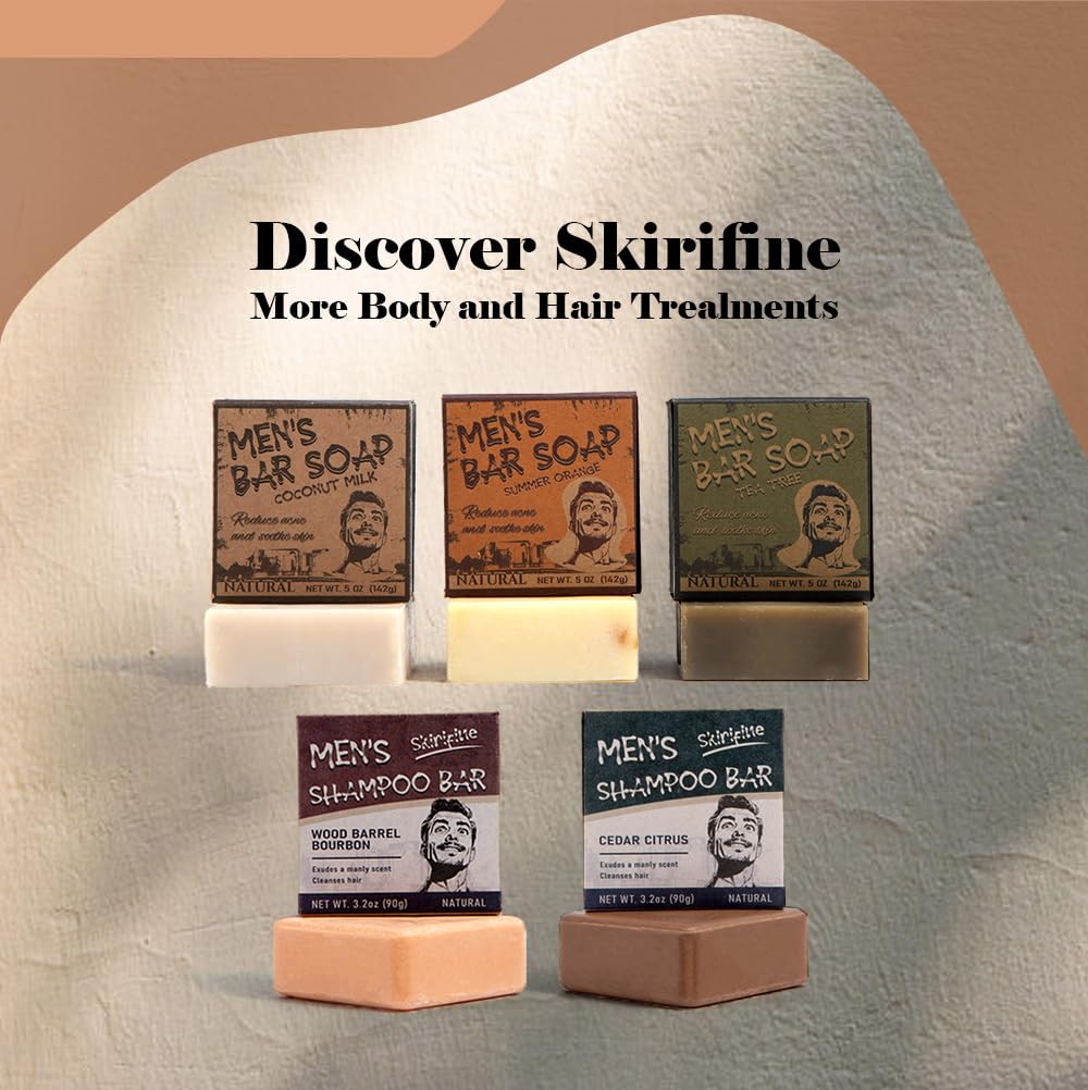 SKIRIFINE gift-ready shampoo bar for eco-conscious men.