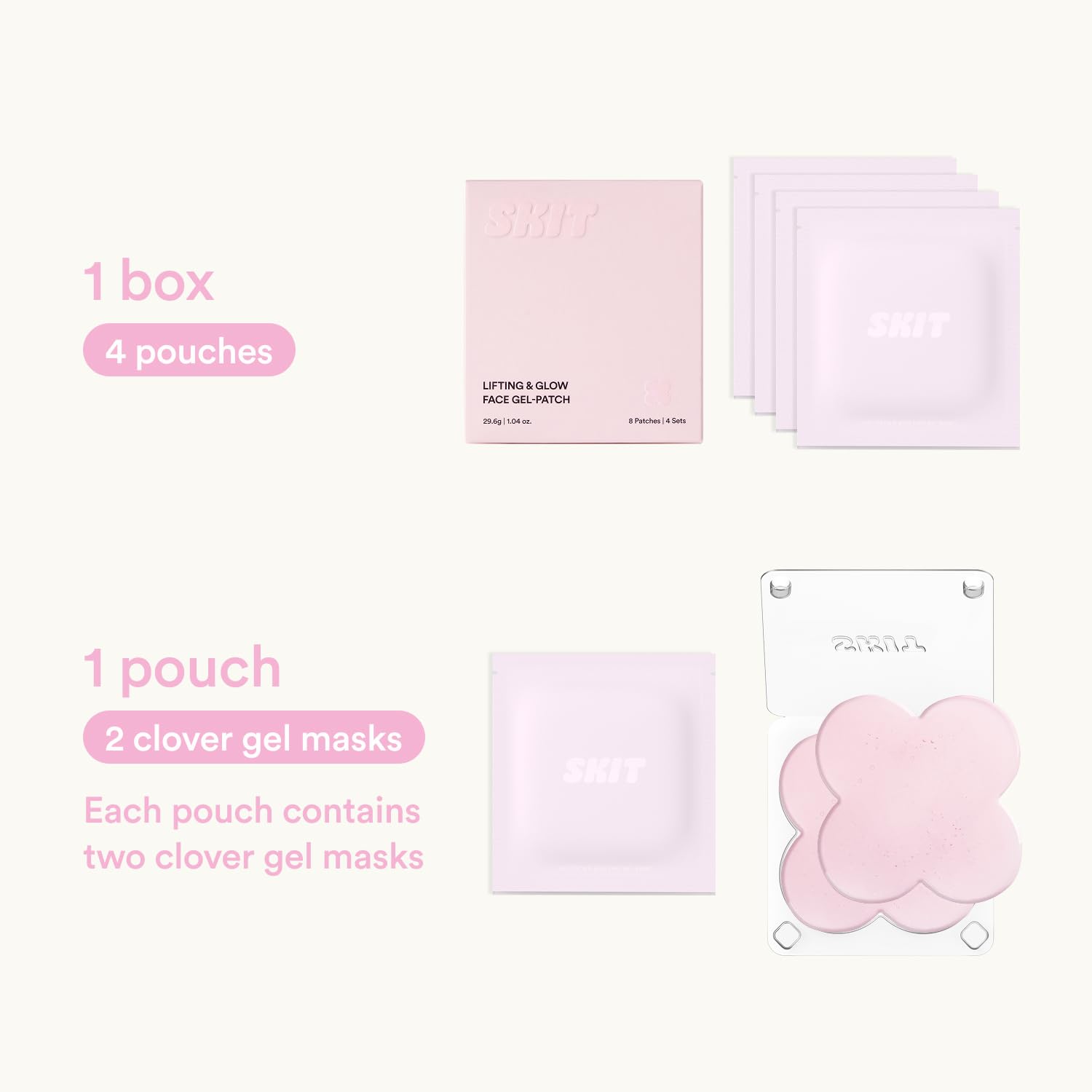 Skit Clover patch pack opened reveals nine gel patches for use.