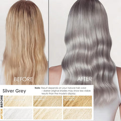 Sklight hair dye shampoo applied to dry hair for even coverage.