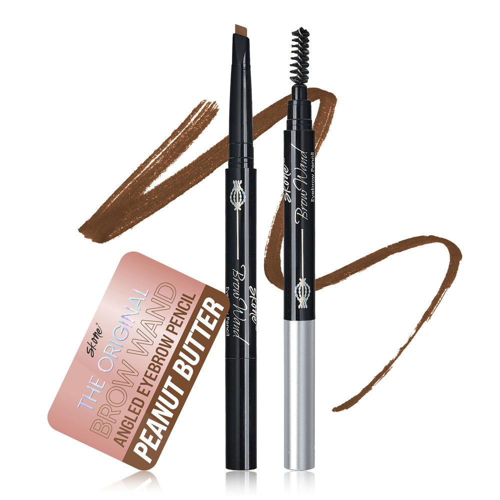 Skone Brow Wand dual brush shown in action for precise, polished brows