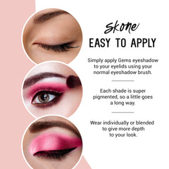 Skone Gems Champagne swatch offers light-reflective shimmer perfect for brightening the eyes