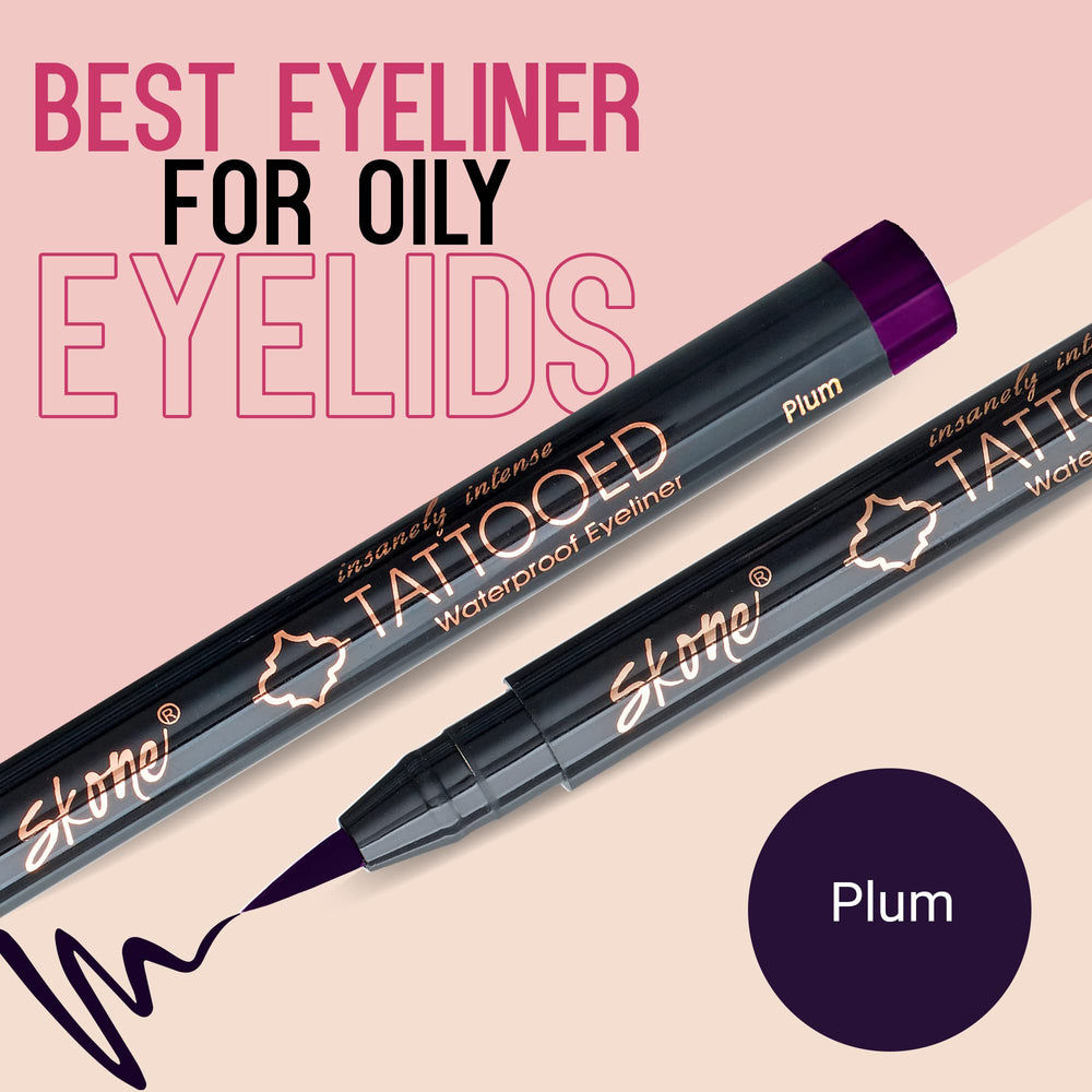 Skone eyeliner pigment swatch showing rich, bold color payoff.
