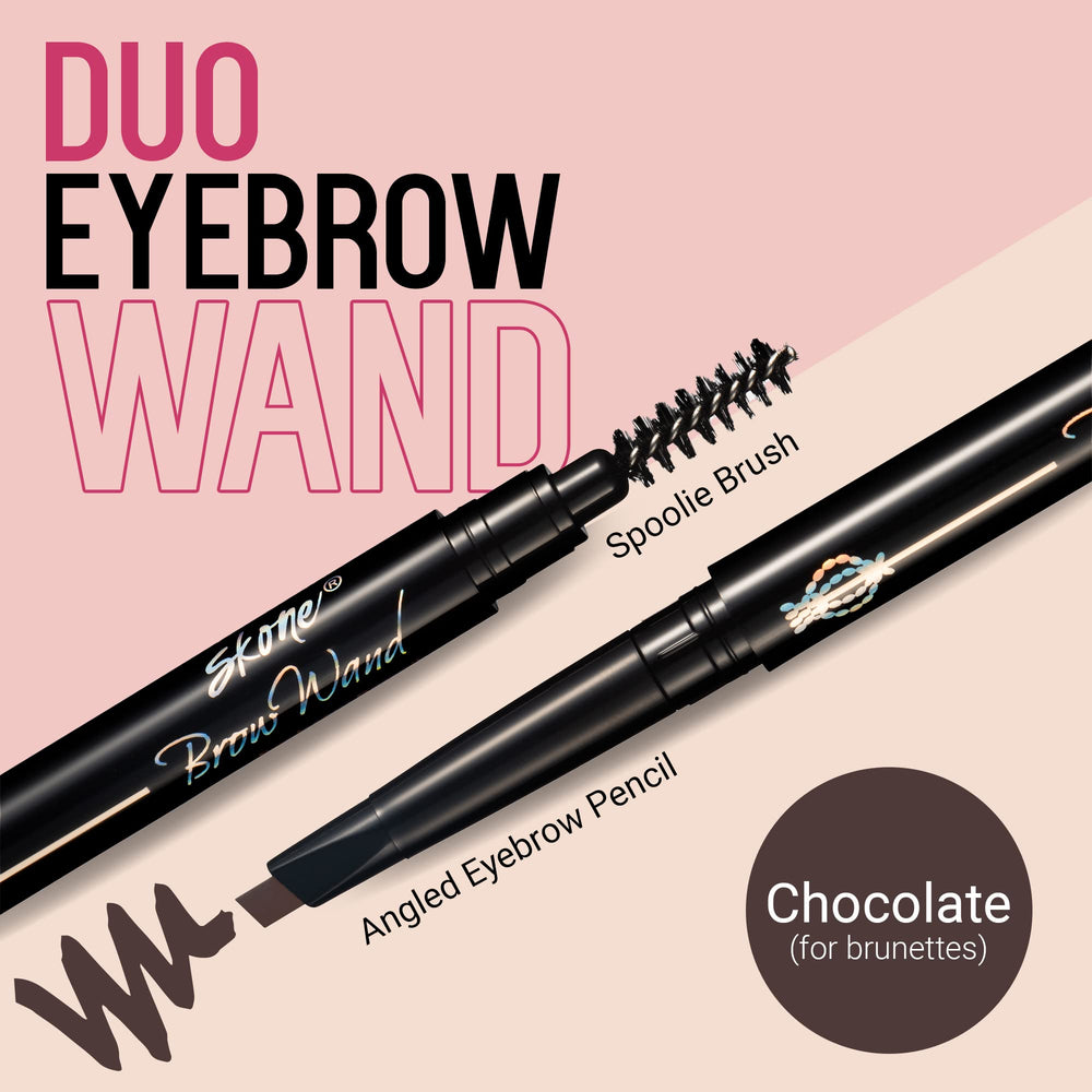Skone Original Brow Wand dual-ended brush enables easy shaping