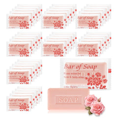 Skourvut bulk bar soap 60-pack on display for guest rooms