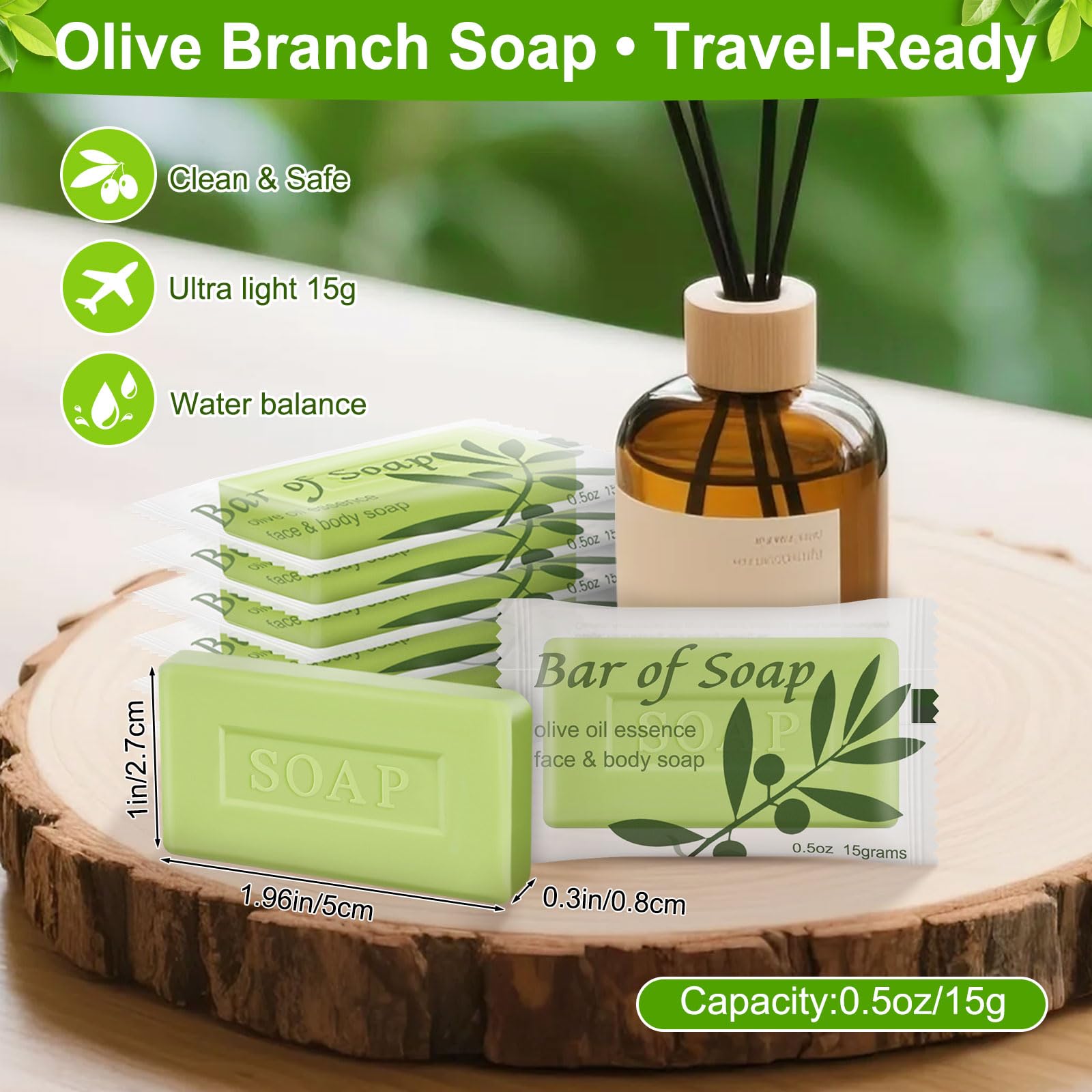 Skourvut travel mini soap bars, 15 g, ideal for luggage and quick freshening.
