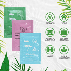 Skourvut travel toiletries with green tea and verbena-inspired mild cleansing