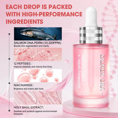 SKSOYT Pink Peptide 12 PDRN Serum after-application reveals a radiant glow