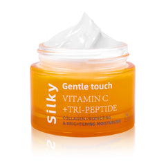 SKSOYT Vitamin C and Peptide Brightening Moisturizer jar radiates glow and hydration.