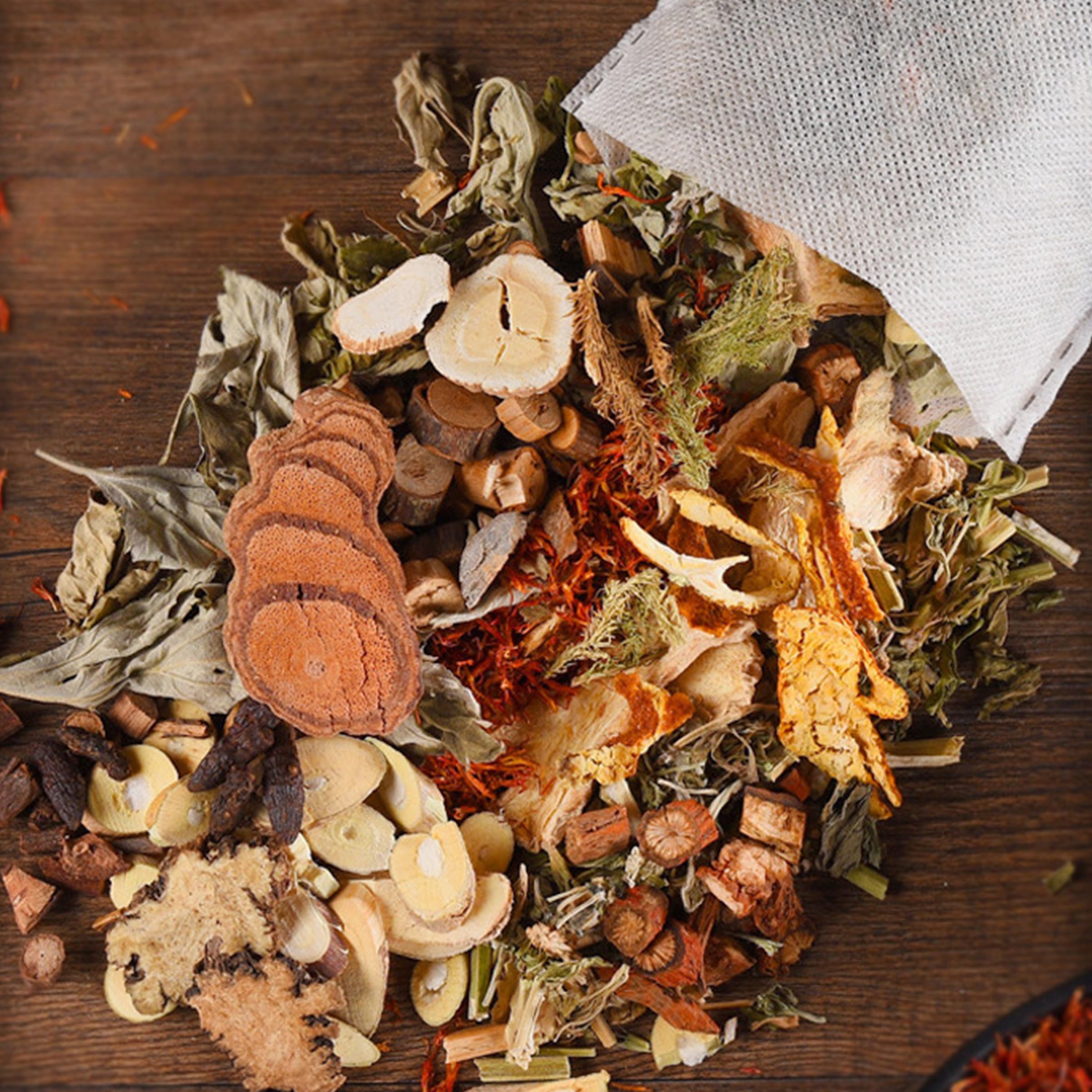 Ultra-fine mesh bag contains all herbs during soak