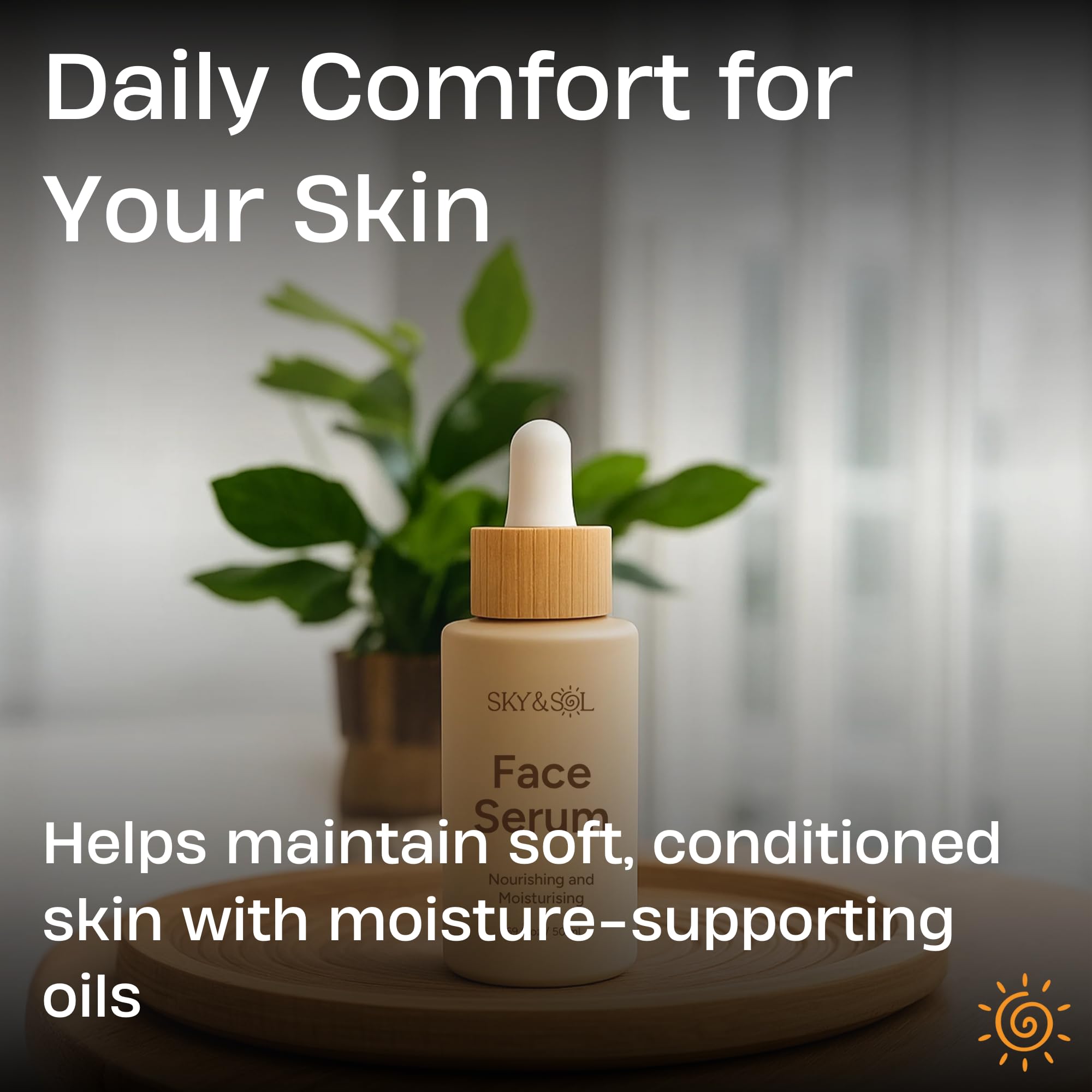 Sky and Sol application routine on the face promoting radiant-looking skin.