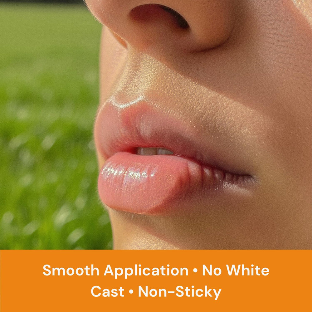 Sky and Sol Lip Jelly primer application swatch reveals smooth, non-greasy finish
