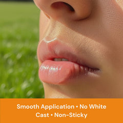 Sky and Sol Lip Jelly primer application swatch reveals smooth, non-greasy finish