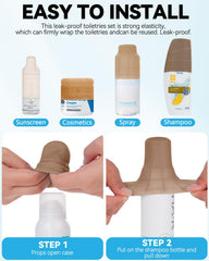 Skyconser leak-proof sleeve keeps toiletries tidy in any carry-on.