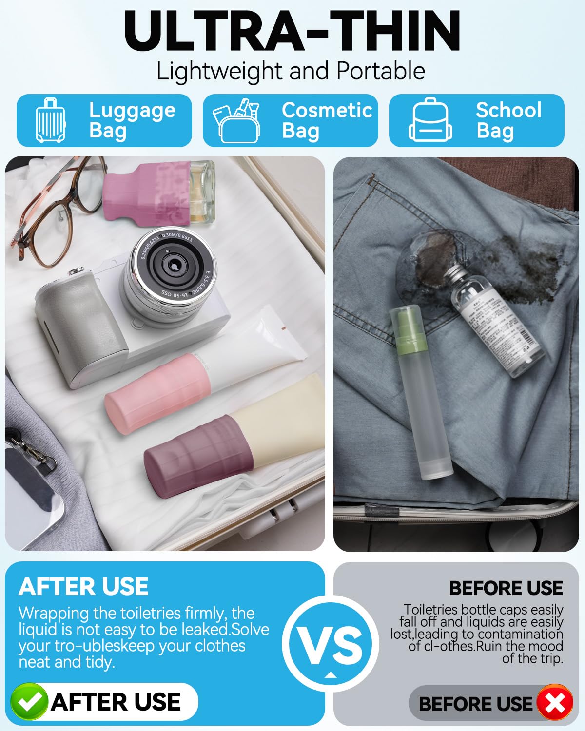 Skyconser colorful silicone sleeves in four colors for family travel