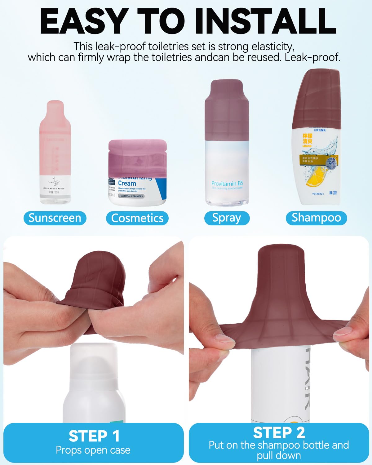 Skyconser sleeve installation demonstration with bottle during transit