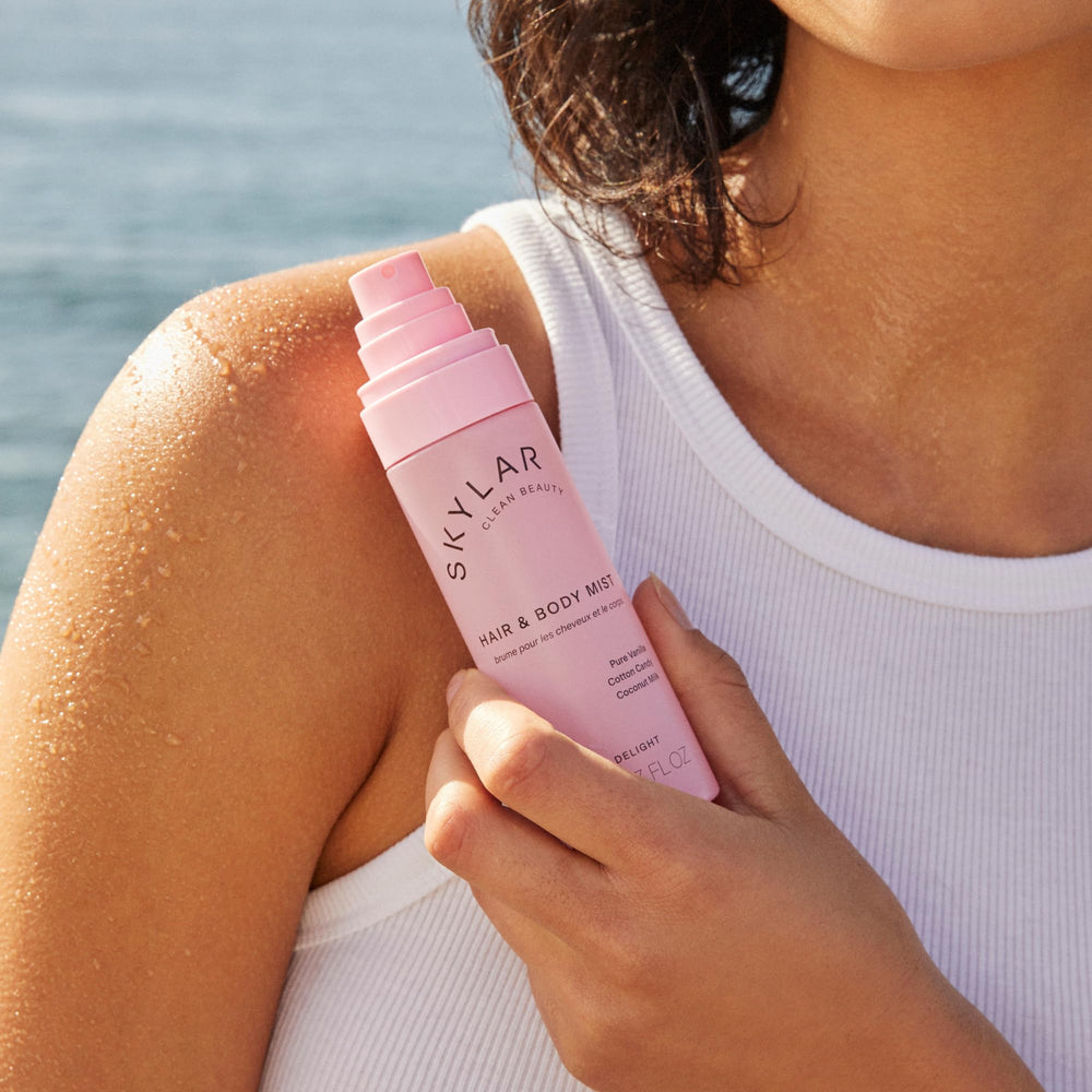Skylar Boardwalk Delight application on hair and skin easy refreshing mist.