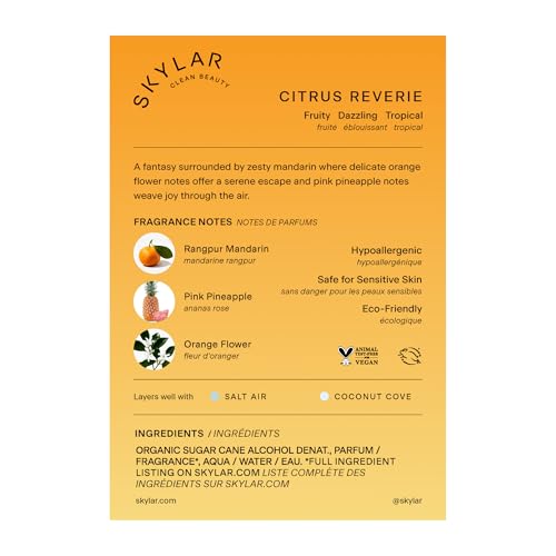 Close-up of Skylar Citrus Reverie bottle cap, hinting at a refreshing mandarin and pineapple aroma.
