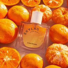 Skylar Citrus Reverie on a vanity tray, ideal for daily scent layering ideas.