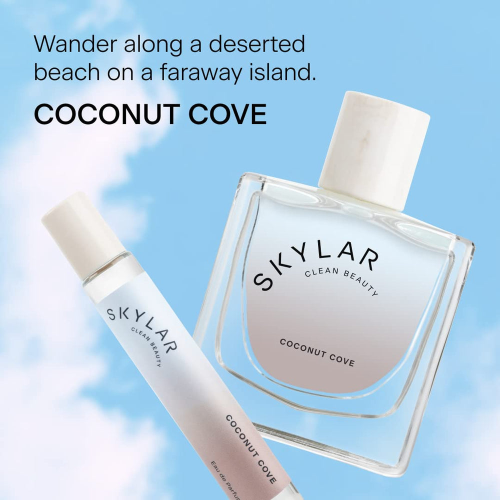 Skylar Coconut Cove middle notes image featuring coconut and jasmine bloom.