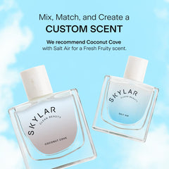 Mist application of Skylar Coconut Cove for easy daily wear.