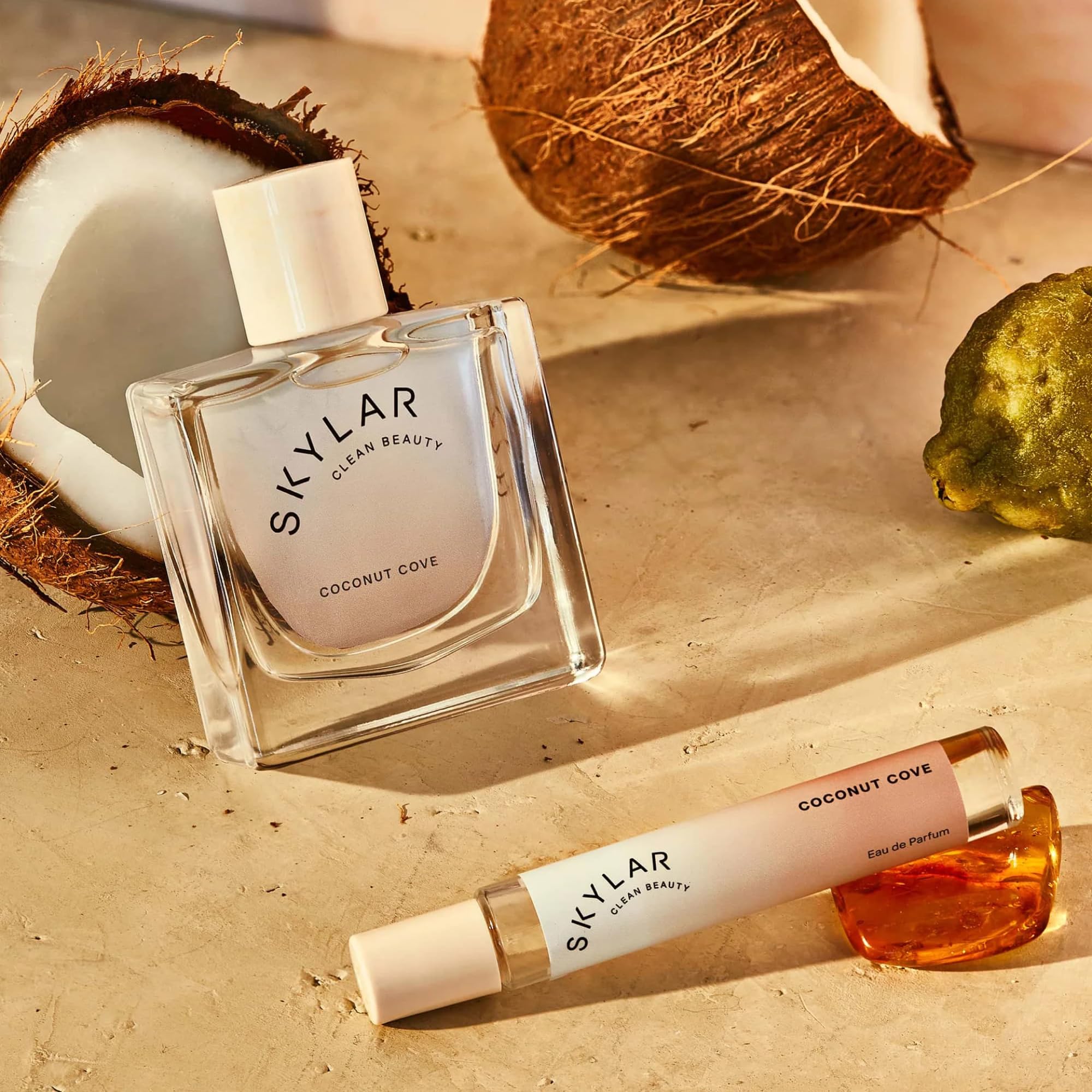 Skylar Coconut Cove packaging box communicates vegan, safe ingredients.