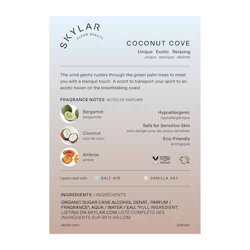 Skylar Coconut Cove top notes image highlighting bergamot and cardamom.
