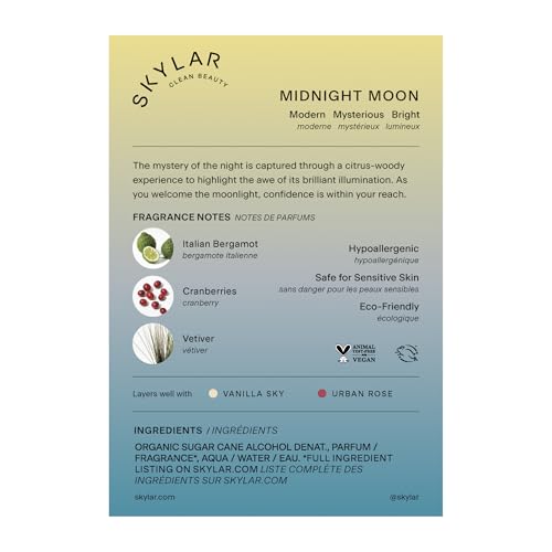 Skylar Midnight Moon outer box highlighting vegan and hypoallergenic promise.