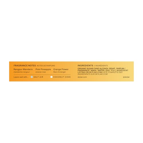 Skylar Citrus Reverie bottle cap closeup highlights premium look and safe formulation