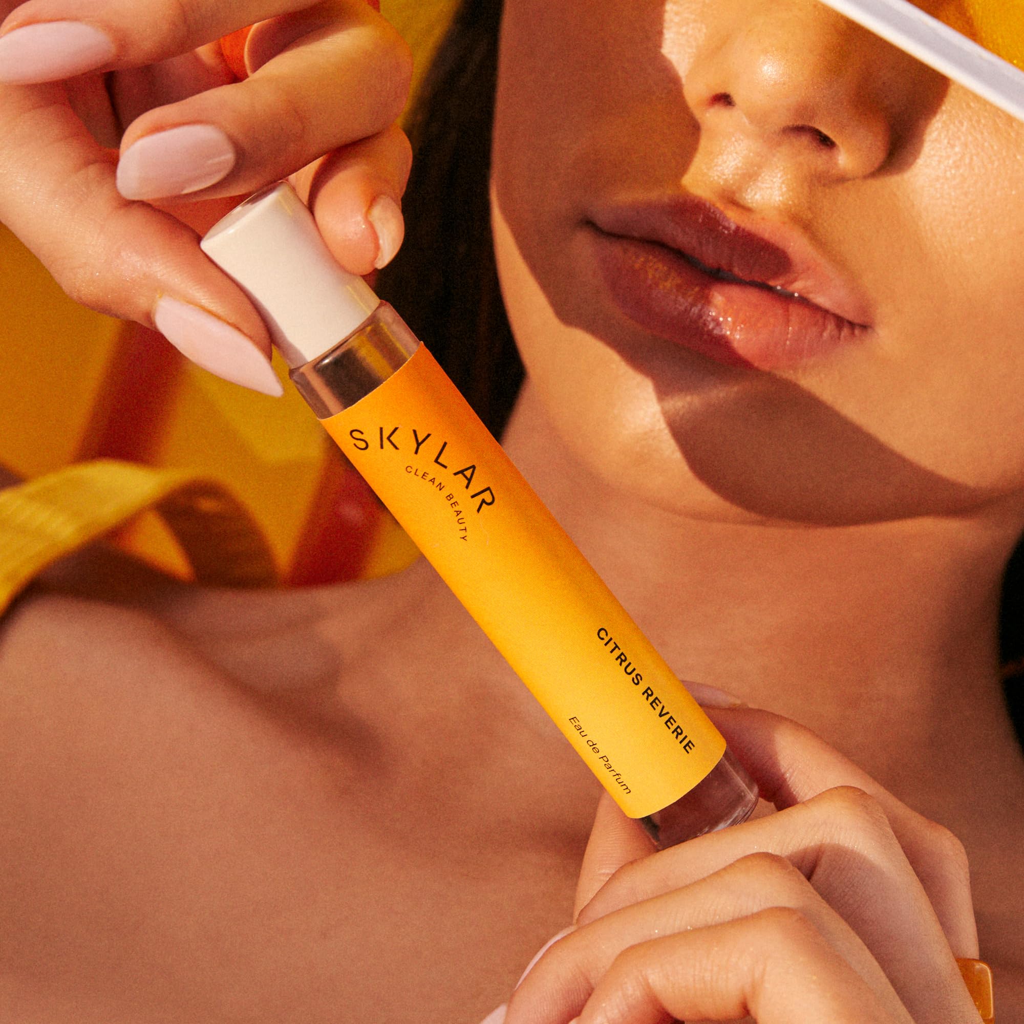 Skylar Citrus Reverie lifestyle scene suggests versatile wear for everyday elegance