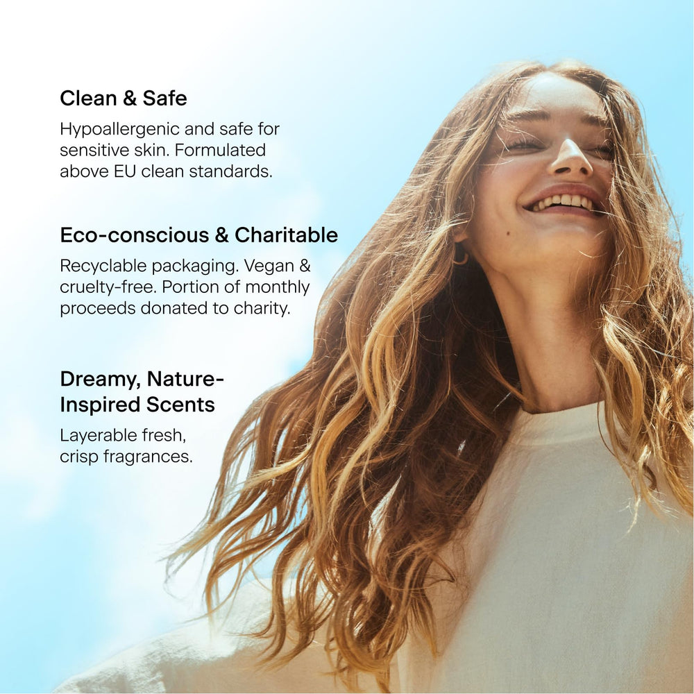 Base notes texture of cashmere woods, amber, sandalwood.