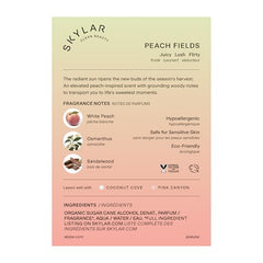 Close-up of Peach Fields bottle cap highlighting crisp fruit notes.
