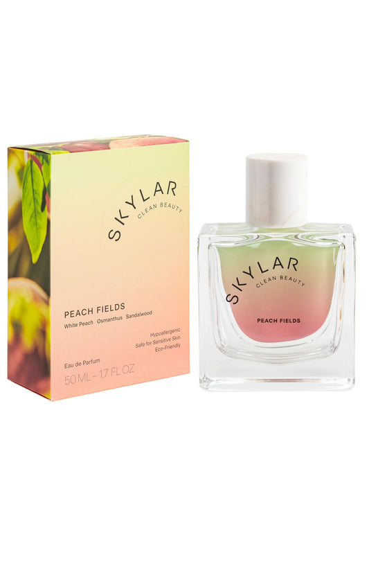 Skylar Peach Fields bottle front view, ideal for everyday wear.
