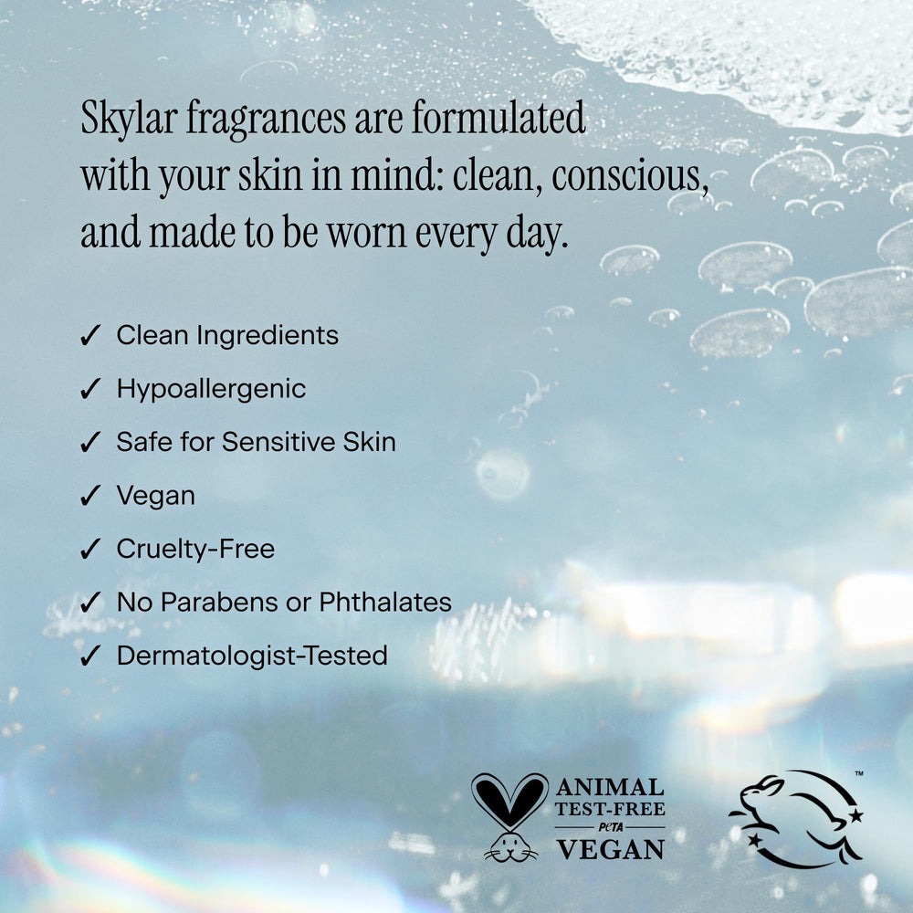 Skylar Salt Air driftwood-vanilla base hints at warmth and lasting scent.