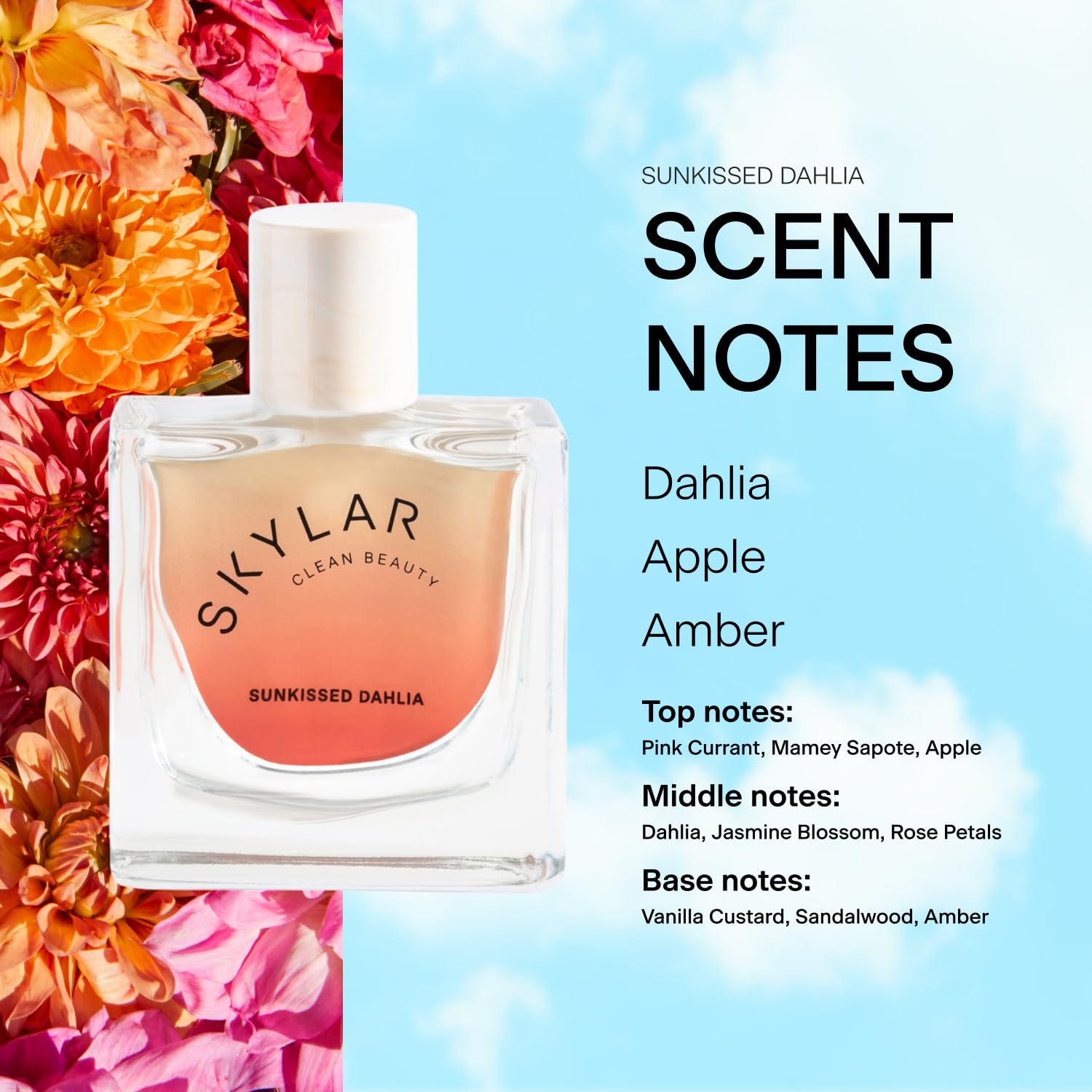 Base notes of Vanilla, Sandalwood, Amber add warmth.